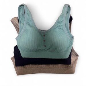 [SOLD] 🐾 3 for $20 🐾 Lucky Brand Ribbed Sports Bra / Bralette Set